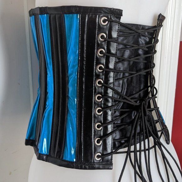Cybergoth PVC Vinyl Corset Versatile Fashions Vintage 90s - Picture 9 of 14